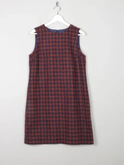 Hobbs Rust & Navy Tweed Vintage Style Dress 12