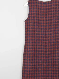 Hobbs Rust & Navy Tweed Vintage Style Dress 12