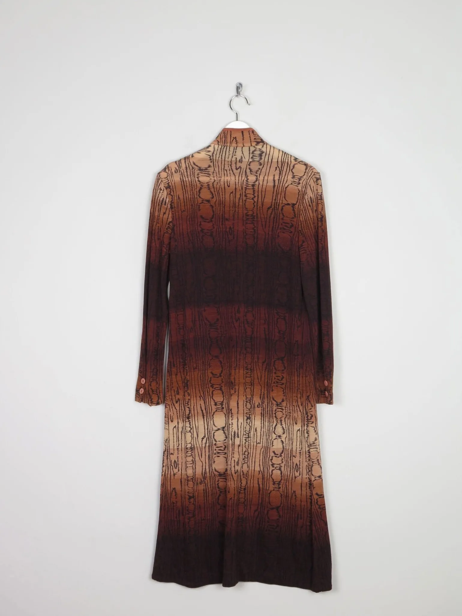 Italian Vintage 1970s Dress With Rust/ Brown Tones 8/10