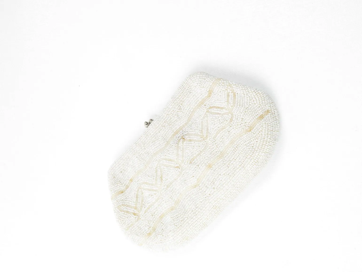 Ivory Vintage Beaded Clutch Bag