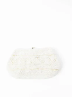 Ivory Vintage Beaded Clutch Bag