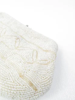 Ivory Vintage Beaded Clutch Bag