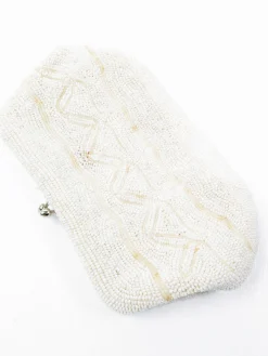 Ivory Vintage Beaded Clutch Bag