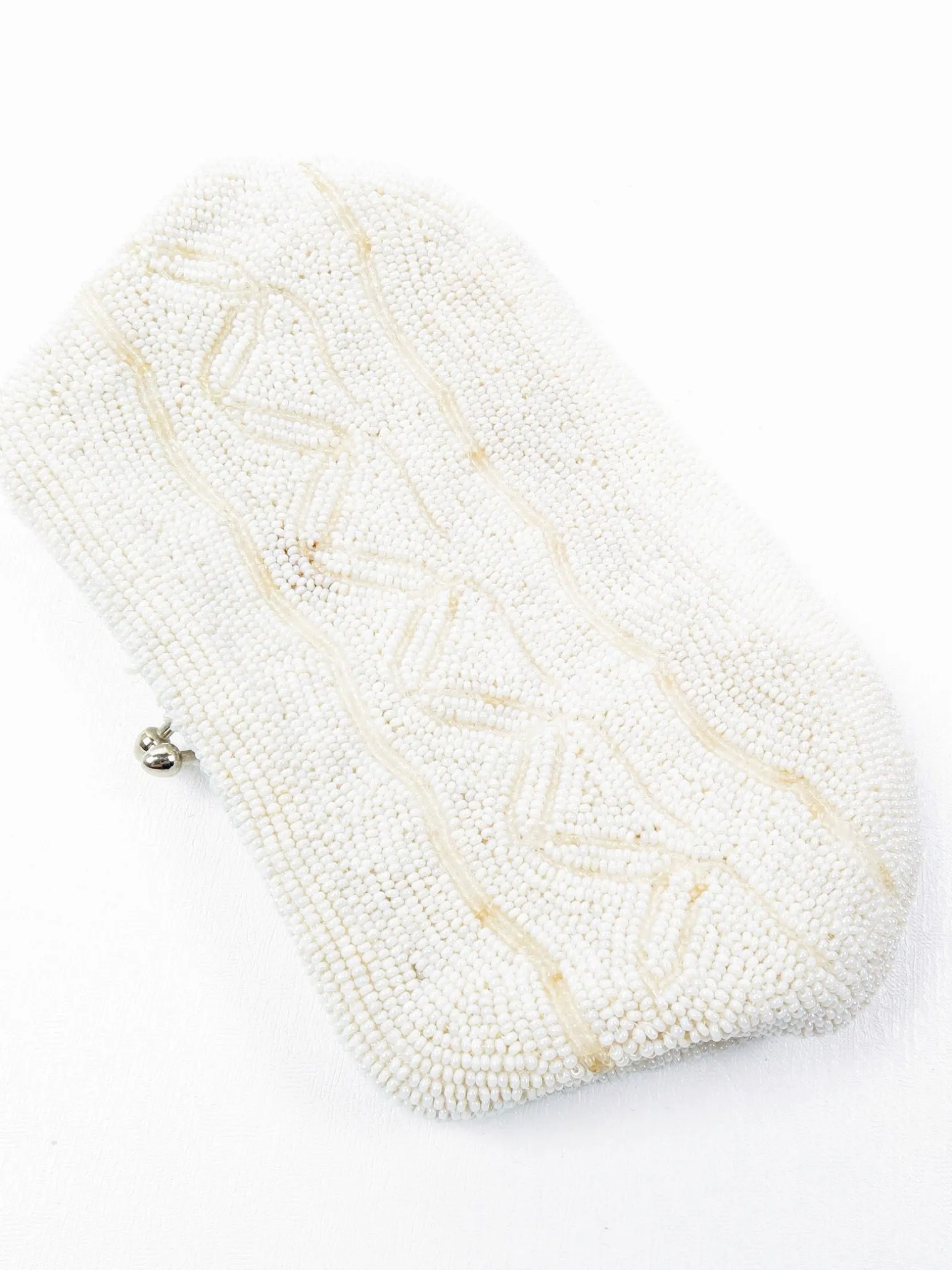 Ivory Vintage Beaded Clutch Bag