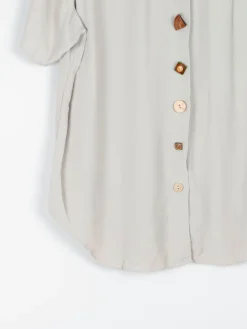 Khaki Vintage Short Sleeved Shirt Blouse S/M