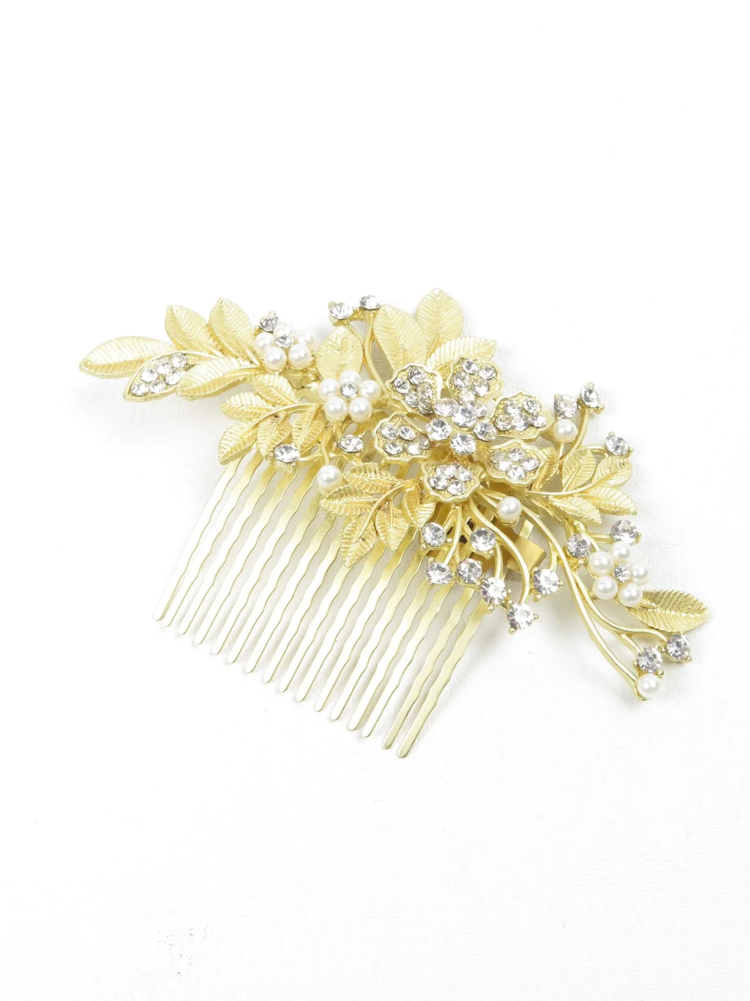 Large Gold & Diamanté Vintage Style Hair Comb