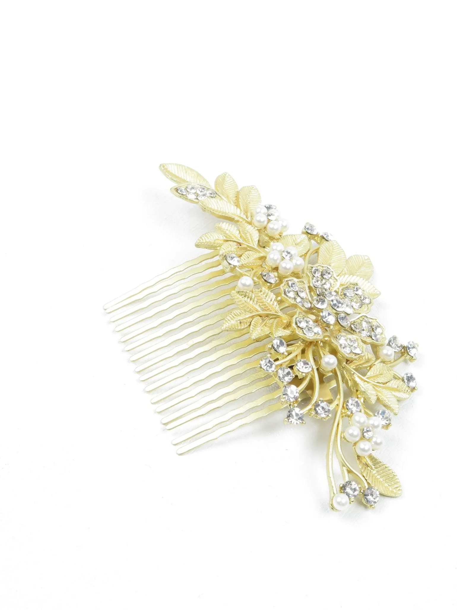 Large Gold & Diamanté Vintage Style Hair Comb