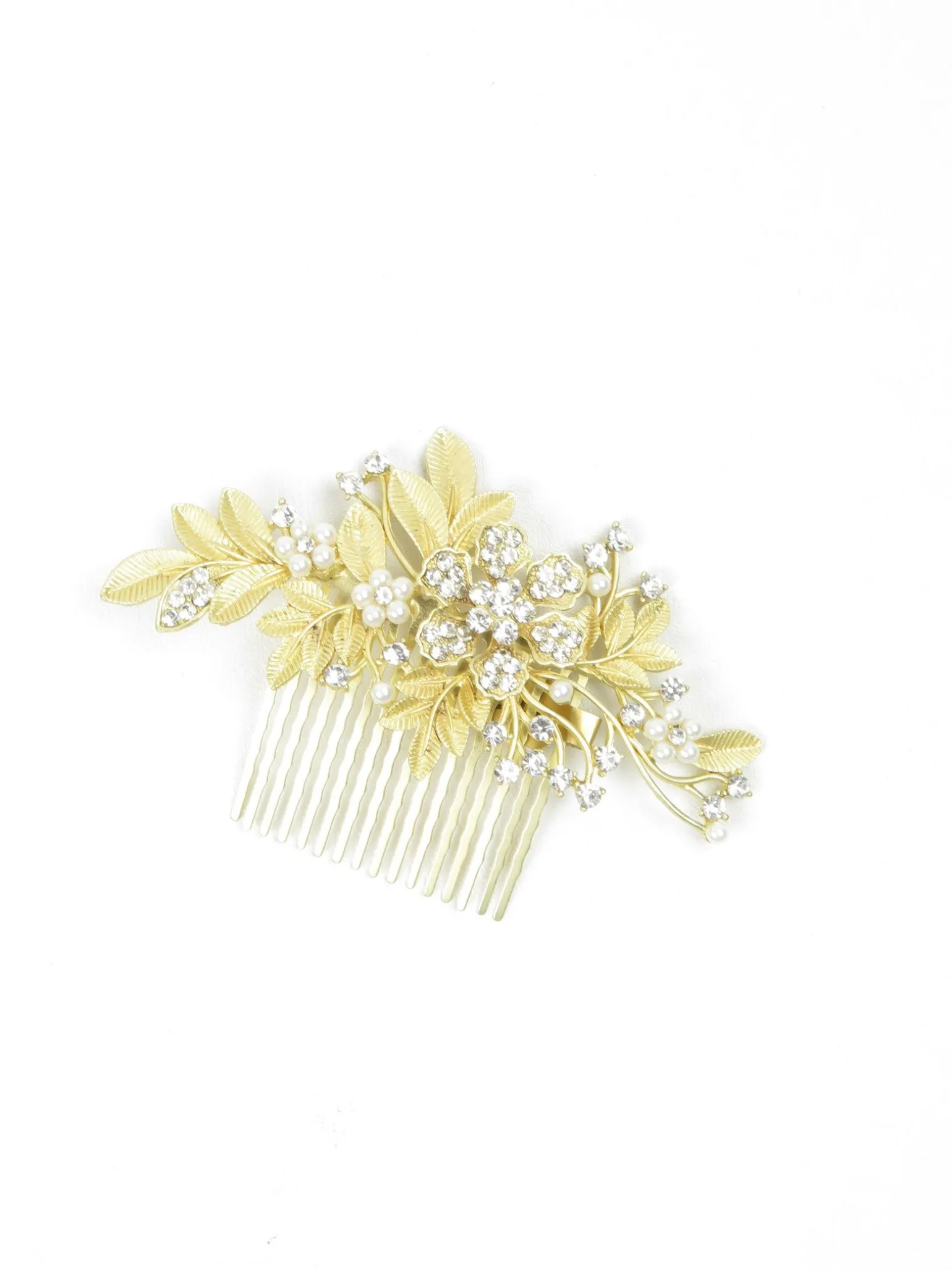 Large Gold & Diamanté Vintage Style Hair Comb