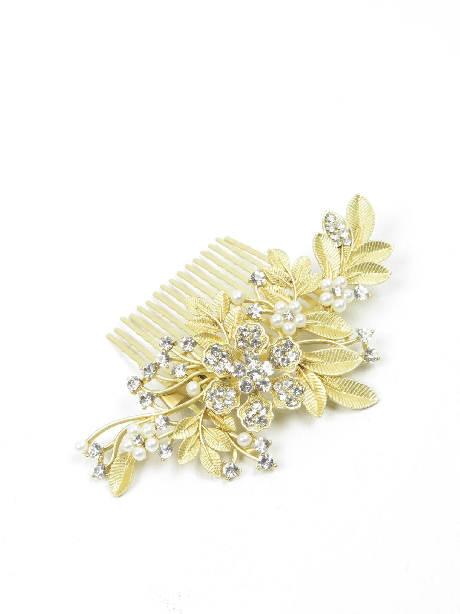Large Gold & Diamanté Vintage Style Hair Comb
