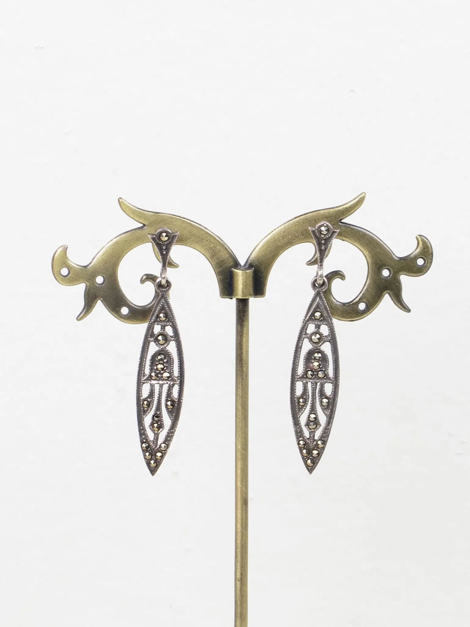 Marcasite 1920s Art Deco Vintage Style Earrings