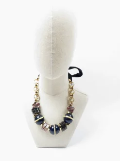 Marni Blue Necklace With Ribbon