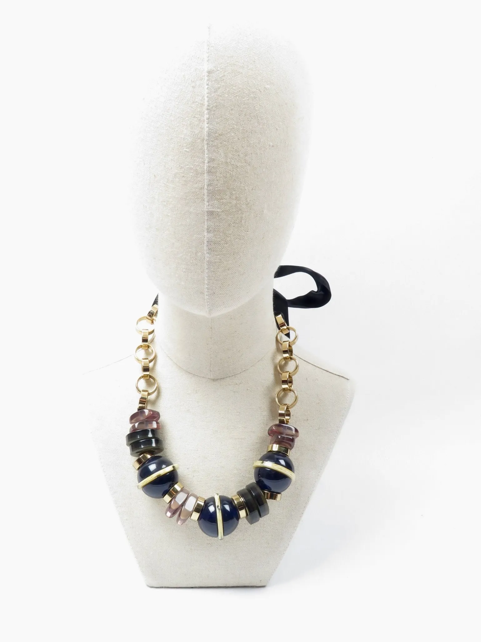 Marni Blue Necklace With Ribbon