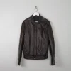 Men's All Saints Brown Leather Jacket S