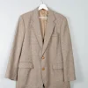 Men's Beige Tweed Vintage 1970s Haggar Jacket 42"