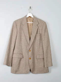 Men's Beige Tweed Vintage 1970s Haggar Jacket 42"