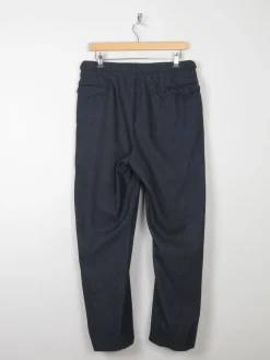 Men's Black & Blue 1950s Wool Trousers 32-34