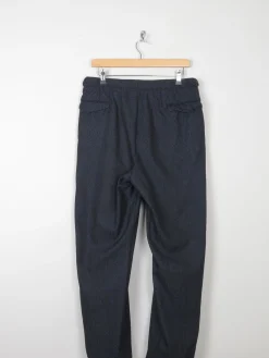 Men's Black & Blue 1950s Wool Trousers 32-34