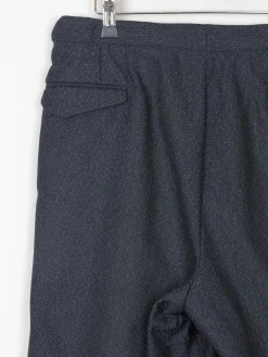 Men's Black & Blue 1950s Wool Trousers 32-34