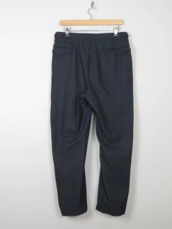 Men's Black & Blue 1950s Wool Trousers 32-34