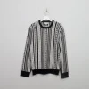 Men's Black & Cream Reiss Patterned Jumper L