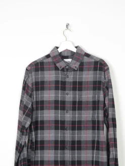 Men's Black & Red Flannel Shirt L