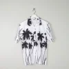 Men's Black & White Vintage Hawaiian Shirt S/M