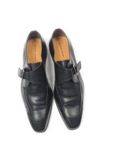 Mens Black Leather Kurt Geiger Shoes With Buckle 44
