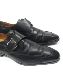Mens Black Leather Kurt Geiger Shoes With Buckle 44