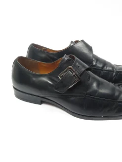 Mens Black Leather Kurt Geiger Shoes With Buckle 44