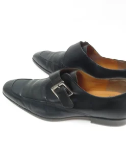 Mens Black Leather Kurt Geiger Shoes With Buckle 44