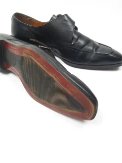 Mens Black Leather Kurt Geiger Shoes With Buckle 44
