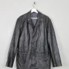 Men's Black Leather Vintage Jacket L
