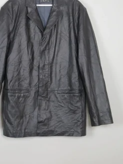 Men's Black Leather Vintage Jacket L