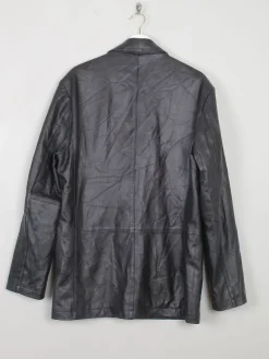 Men's Black Leather Vintage Jacket L