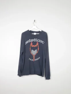 Men's Black Long Sleeved Vintage Static X Tour T-shirt XL