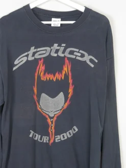 Men's Black Long Sleeved Vintage Static X Tour T-shirt XL