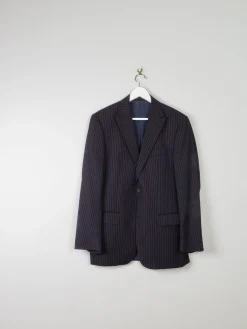 Men's Black Pinsripe Jacket With Pink Stripes 42”