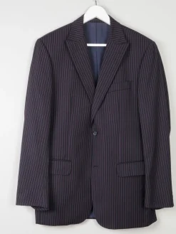 Men's Black Pinsripe Jacket With Pink Stripes 42”