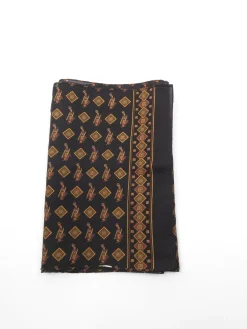 Mens Black Plane Monogramed Printed Scarf