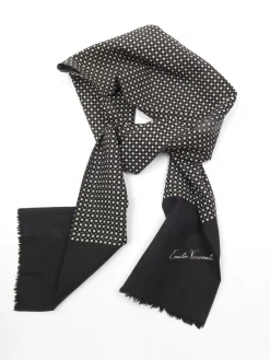 Men's Black Printed Italian Vintage Scarf