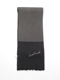 Men's Black Printed Italian Vintage Scarf