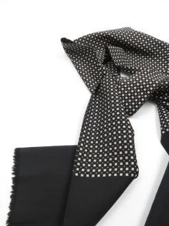 Men's Black Printed Italian Vintage Scarf