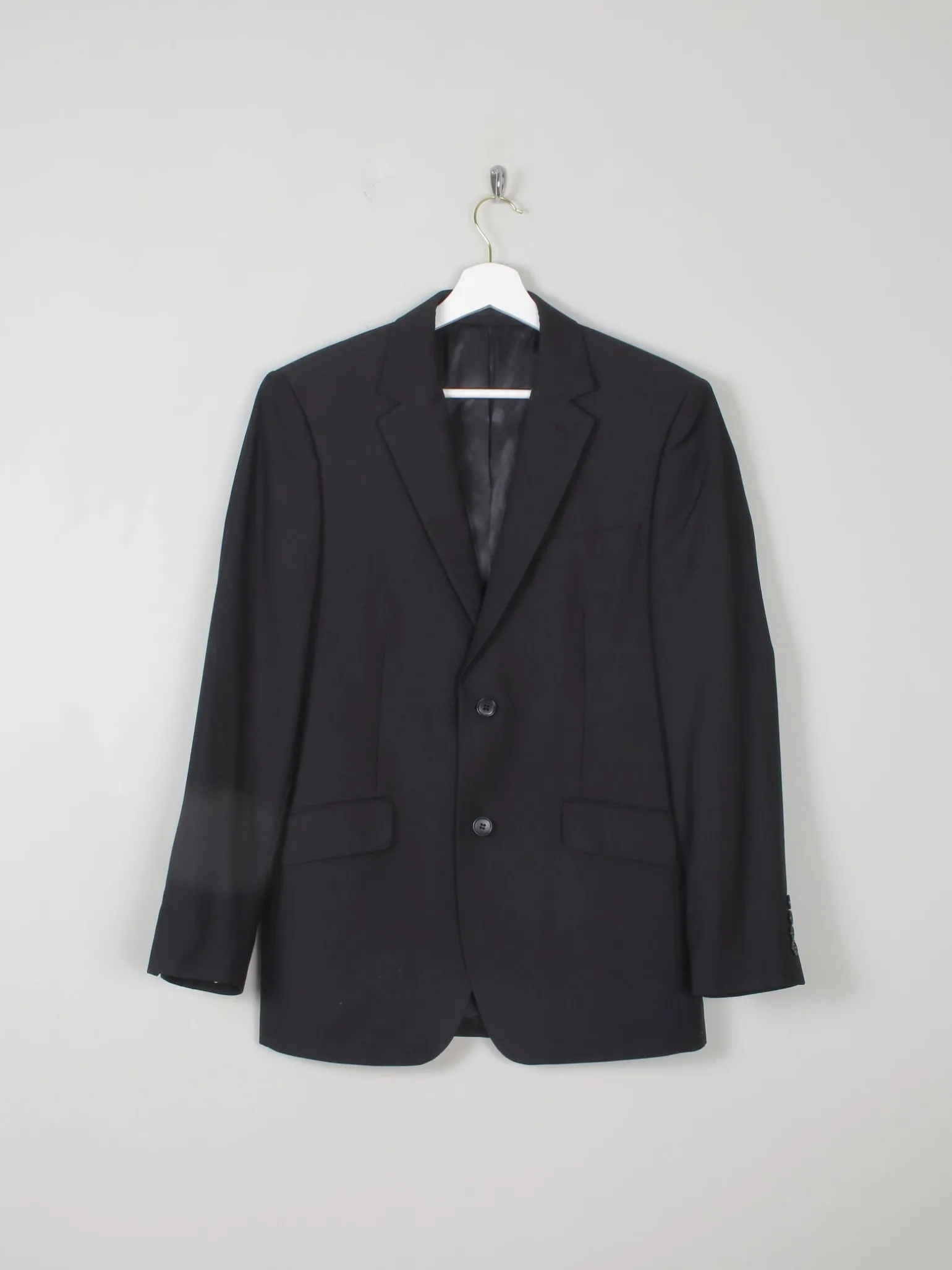 Men's Black Tailored Vintage Jacket 38"R/ S
