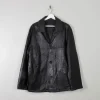 Men's Black Vintage Leather Jacket M