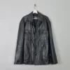 Men's Black Vintage Leather Jacket XL