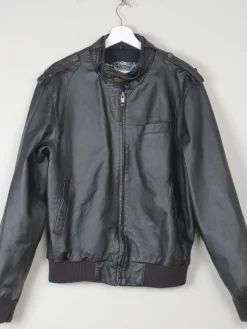 Men's Black Vintage Leather Jacket S/M