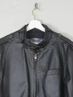 Men's Black Vintage Leather Jacket S/M