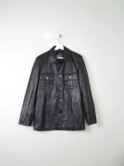 Men's Black Vintage Soft Leather Jacket S