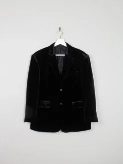 Men's Black Vintage Velvet Jacket 40"