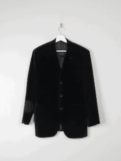 Men's Black Vintage Velvet Jacket Raffaele Caruso 38/40 R